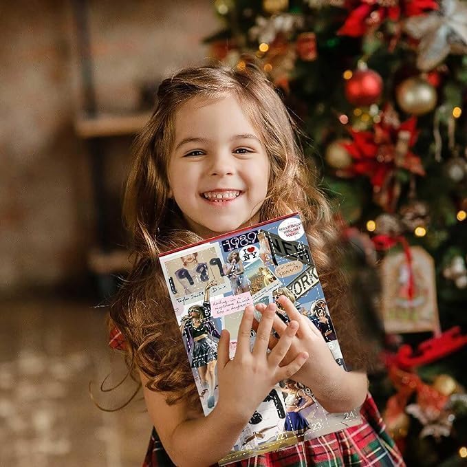 2024 New Music Lover Christmas Advent Calendar, 24 Days Xmas Countdown Calendar, DIY Key Chain and Bracelets, Acrylic Decoration, Kit Gift Blind Box, For Kids Girls Teens Women (Blue)